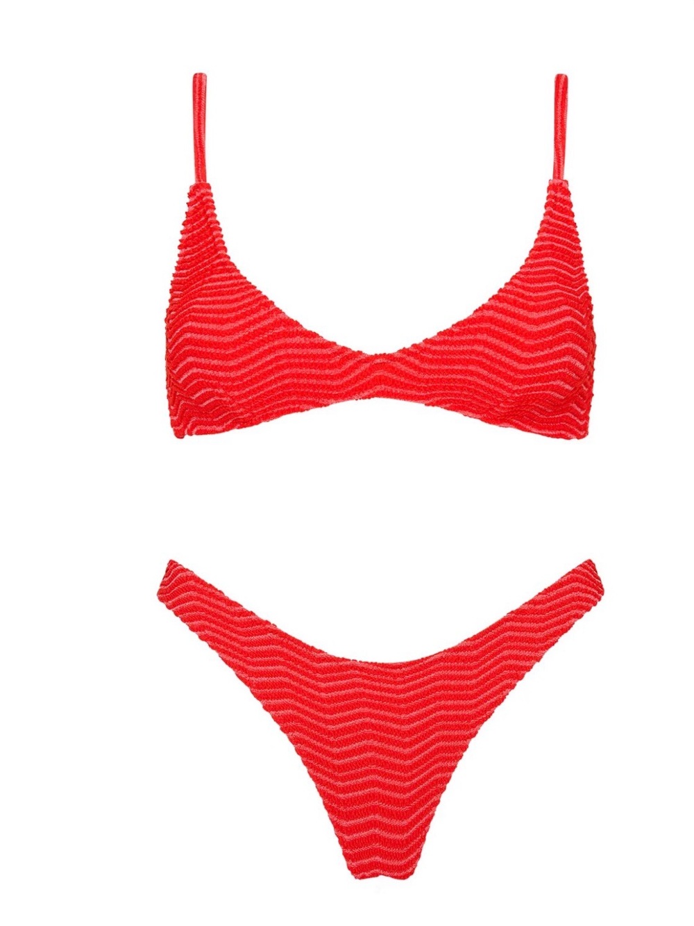 New Triangl MAIA - MATO RED TERRY TOWELLING SCOOP BIKINI SET